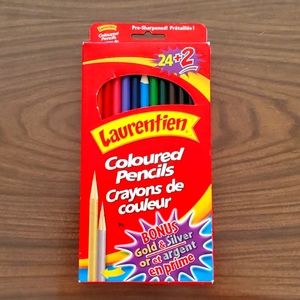 Laurentien 24+2 Pre-sharpened Coloured Pencils Made in USA